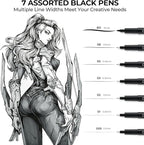 Ohuhu Colored Fineliner Drawing Pens: 18 Packs Fineliners 11 Colored Pens & 7 - Image 3