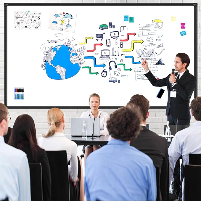 H-Qprobd 8'x4' Whiteboard Commercial-Grade Large Magnetic Dry Erase White Board - Image 6