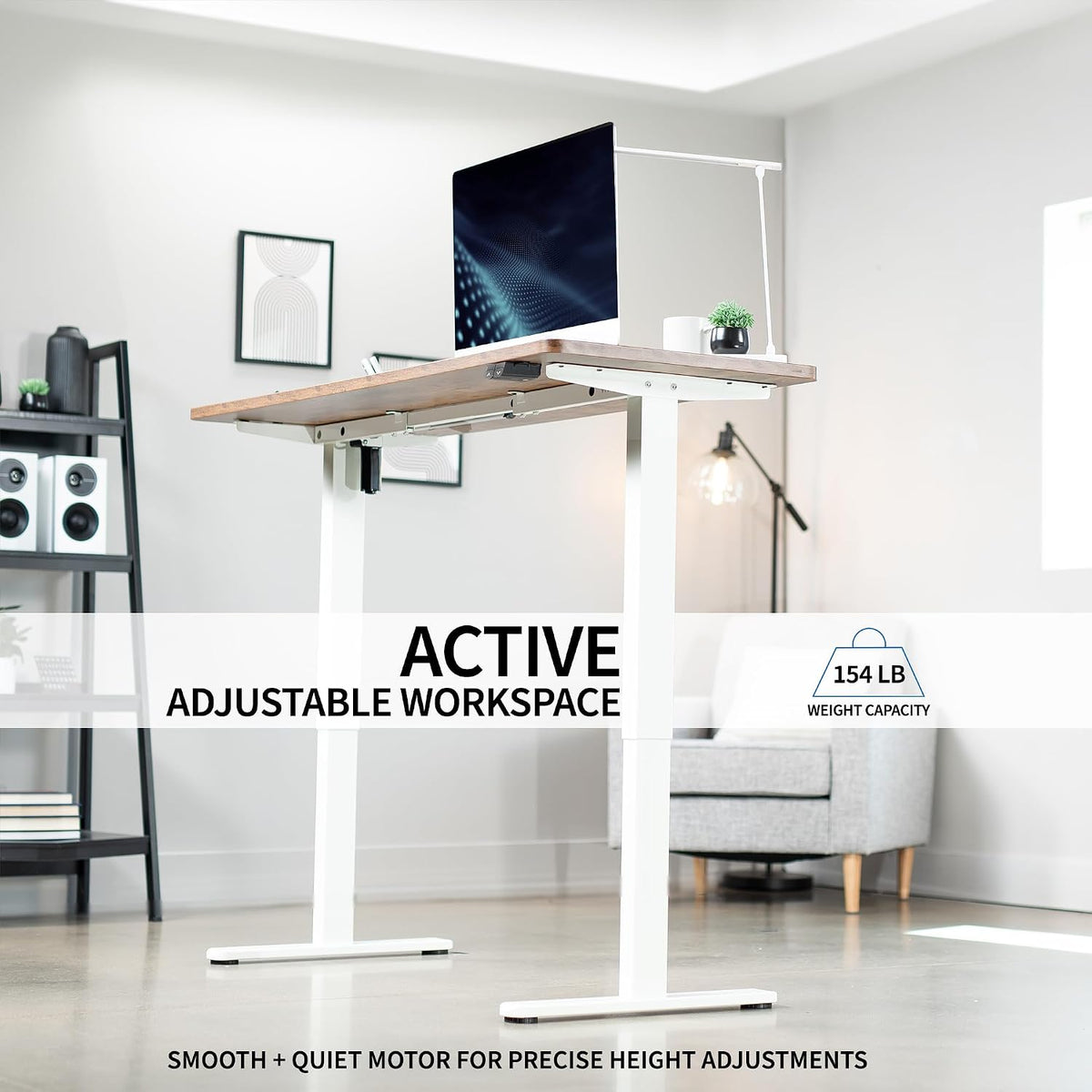 VIVO White Dry Erase 60 x 24 in Standing Desk, DESK-KIT-W06WE