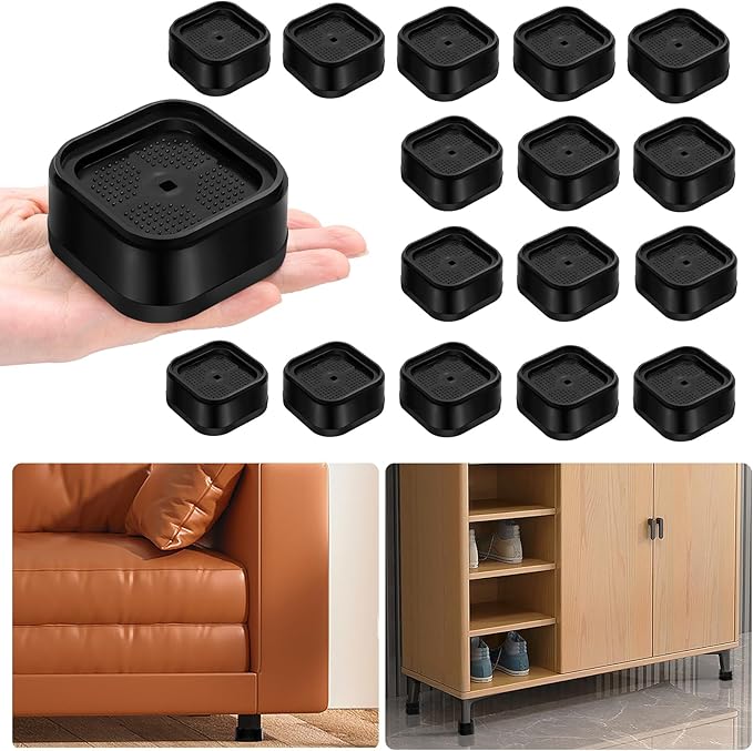 shouwuhho 16 Pack Furniture Risers Adjustable Bed Risers Heavy Duty Lifts by EnjoyLifeEnjoyHappiness