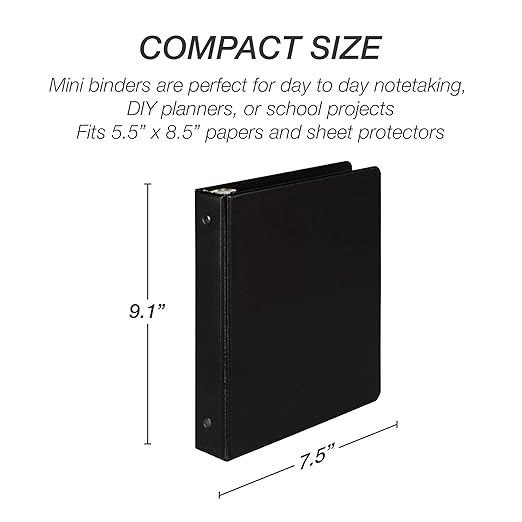 Samsill Economy 1 Inch Mini 3 Ring Binder, Made in The USA, Round Ring Binder - Image 3
