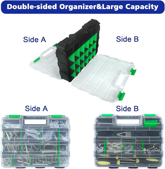 Tools Organizer Box Small Parts Storage Box 50-Compartment Double Side Hardware - Image 2