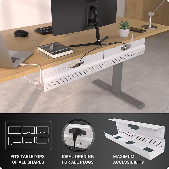 Under Desk Cable Management Tray no Drill – Wire Management - Image 2