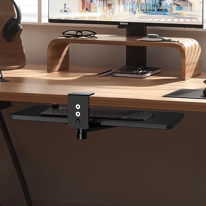Large Under Desk Rotatable Computer Keyboard and Mouse Tray, Extra Sturdy Desk - Image 8