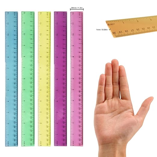 180 Pack 12-Inch Plastic Rulers Bulk, Plastic Ruler, Colored Transparent Ruler - Image 2