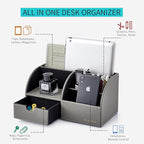 Vlando Office Desk Organizer Leather Desktop Organizer Caddy - Image 2