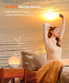 dreamegg sunrise alarm clock, natural wake up light shown in use