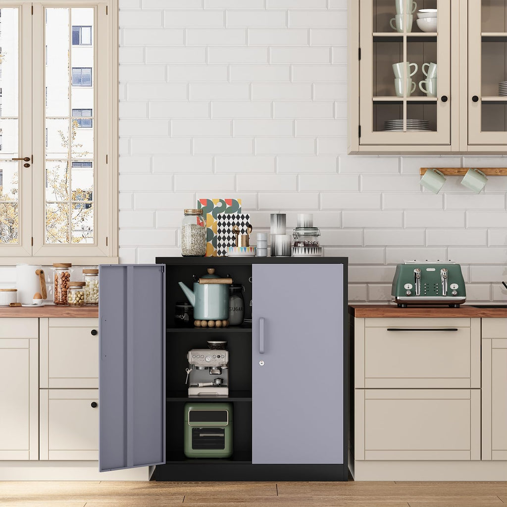 fesbos metal storage cabinet-36” tall steel file cabinet shown in use