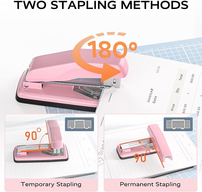 Marsrock Desktop Stapler, Swing-Arm Swivel Stapler, 50 Sheet Capacity, 2000 - Image 2