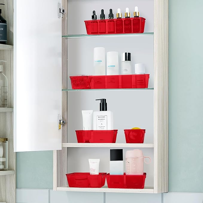 WOWBOX 25 PCS Plastic Drawer Organizer Set, 4 Sizes Desk Drawer Divider - Image 6