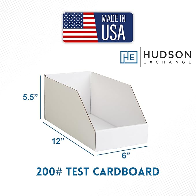Hudson Exchange 6x12x5.5" Corrugated Parts Bin Box - Image 2