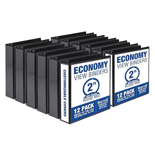 Samsill 2 Inch 3 Ring Binders, Made in USA, Economy Round Ring, 425 Sheet by Samsill