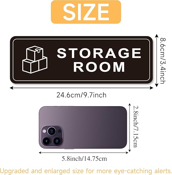 Storage Room Door Sign for Business and Home, Self-Adhesive Durable Modern - Image 2