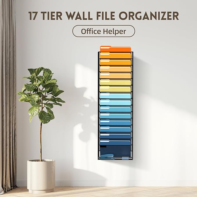 SUPEASY 17-Tier Wall File Holder Organizer - Image 2