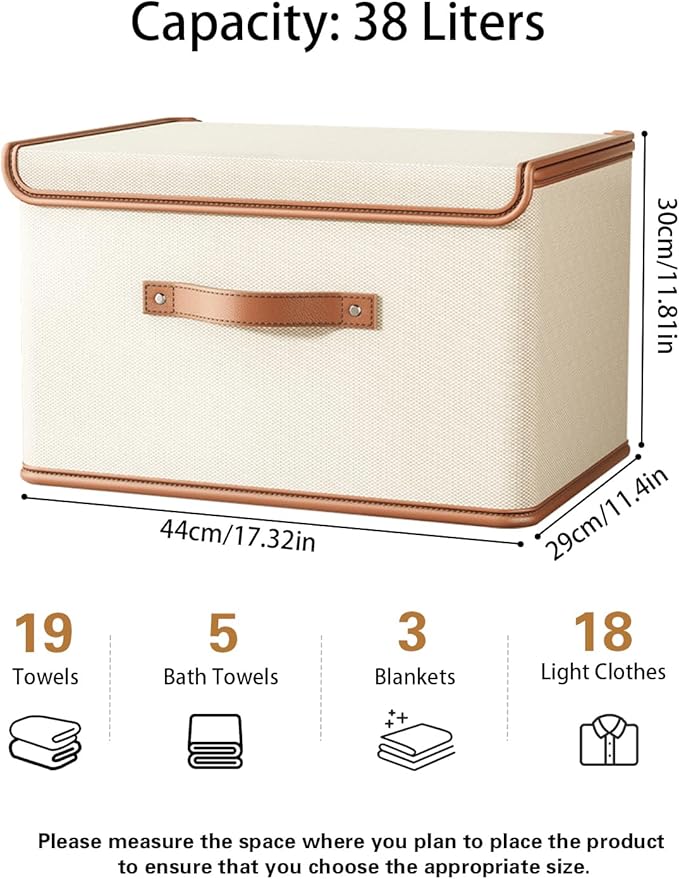 Tuza 2 Pack Storage Bins with Lids, Collapsible Closet Organizer Container - Image 2