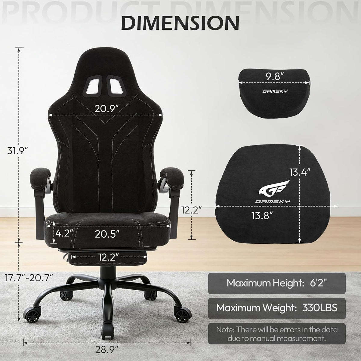 Ergonomic Gaming Chair for Adults - Comfortable Office Computer Chair with 20...