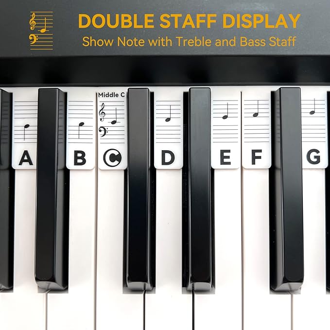 BEATBIT Piano Notes Guide for Beginner, Removable Piano Keyboard Note Labels - Image 5
