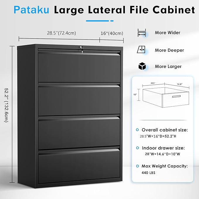 Pataku 4 Drawer File Cabinet - Image 3