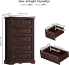 VVFLU Farmhouse 6 Drawer Dresser, Storage Dressers Organizer - Image 2