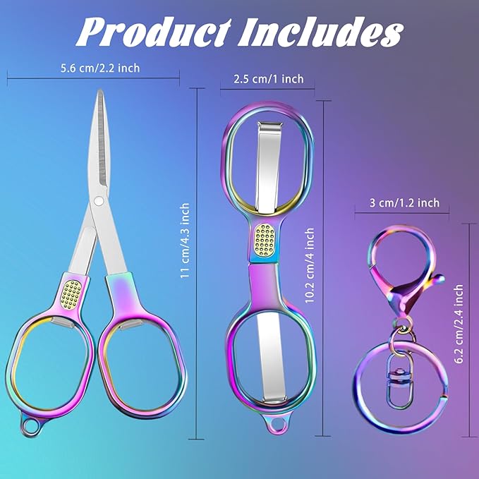 2 PCS Stainless Steel Mini Folding Scissors, Safety Pocket-Sized Multipurpose - Image 2