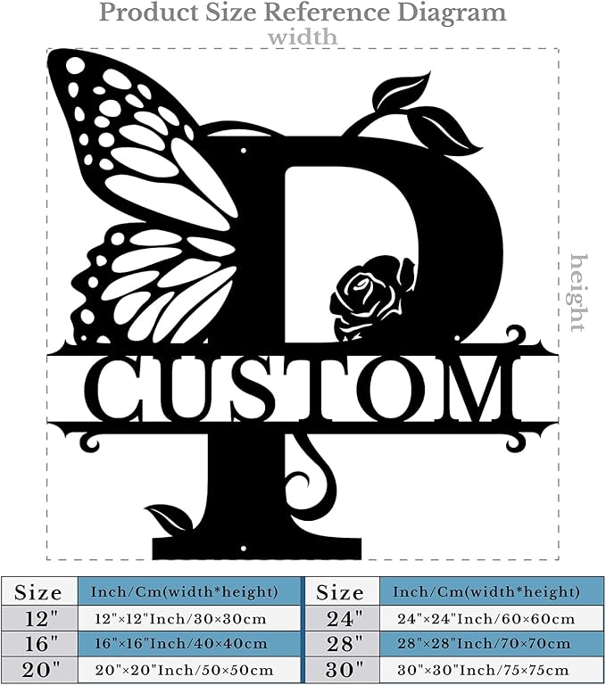 Personalized Custom Letter Name metal Signs, Custom Black Letter Monogram Wall - Image 5