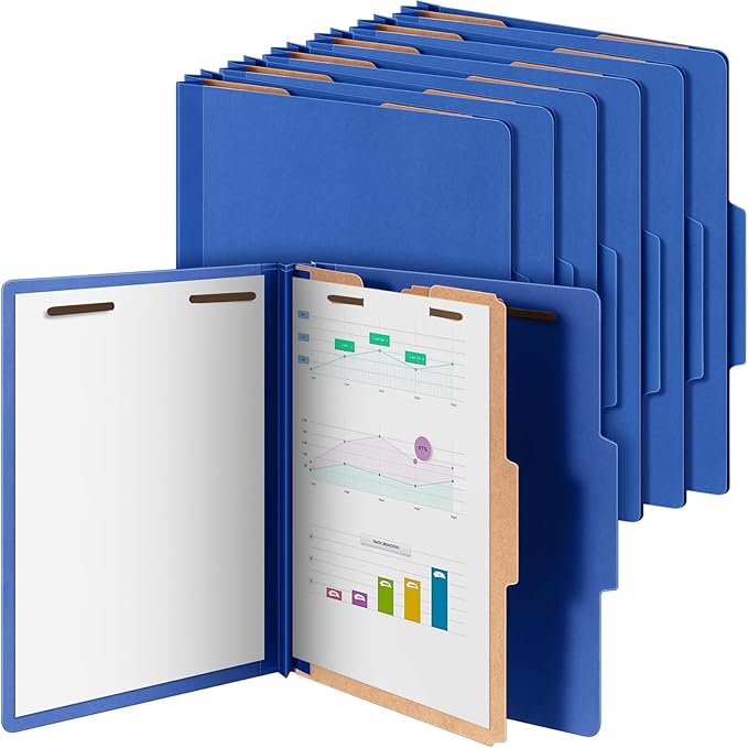Skyygemm 12 Pcs Classification Folders Letter Size, 1 Divider Pressboard File by Skyygemm