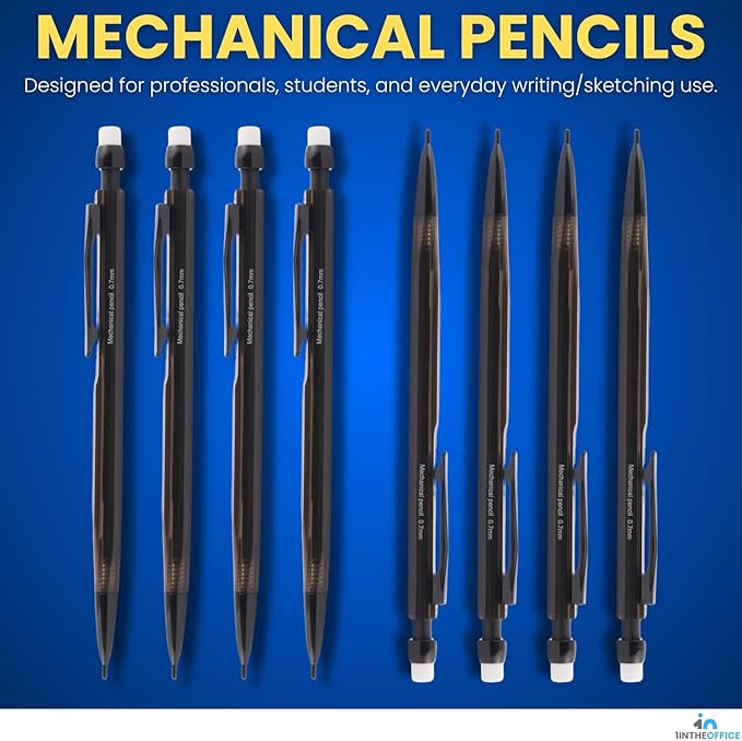 1InTheOffice Mechanical Pencils 0.7mm, HB Lead, Smoke Barrel 24 Pack - Image 2
