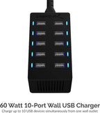 Sabrent 60 Watt 10-Port Family-Sized Desktop USB Rapid Charger. Smart USB Ports - Image 3