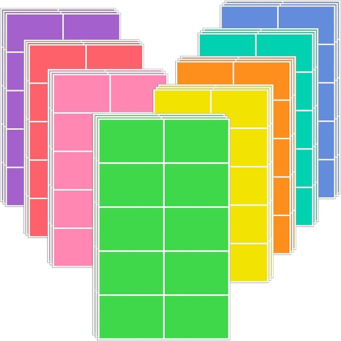 240 PCS Colored Labels Stickers 3 x 2 Inch Rectangular Moving Labels 8 Colors by YSHIHE