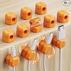 12 Pack Rotatable Cable Clips, Spring Cord Organizer Desk Cable Management Cord by Yocice