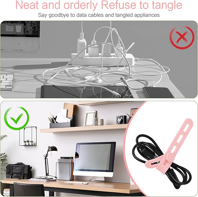 Donruby 24Pcs Silicone Cable Ties - Image 7