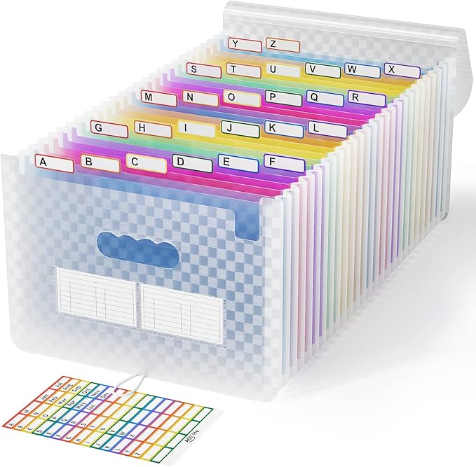ABC life 26 Pockets Accordion File Organizer, Expanding File Folder, Portable by ABClife