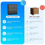 Greenvelly 3 Drawer File Cabinet, Metal Filing Cabinet - Image 7