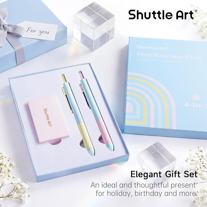 Shuttle Art 4 in 1 Multicolor Pen, 2 Pack Retractable Ballpoint Pens - Image 7