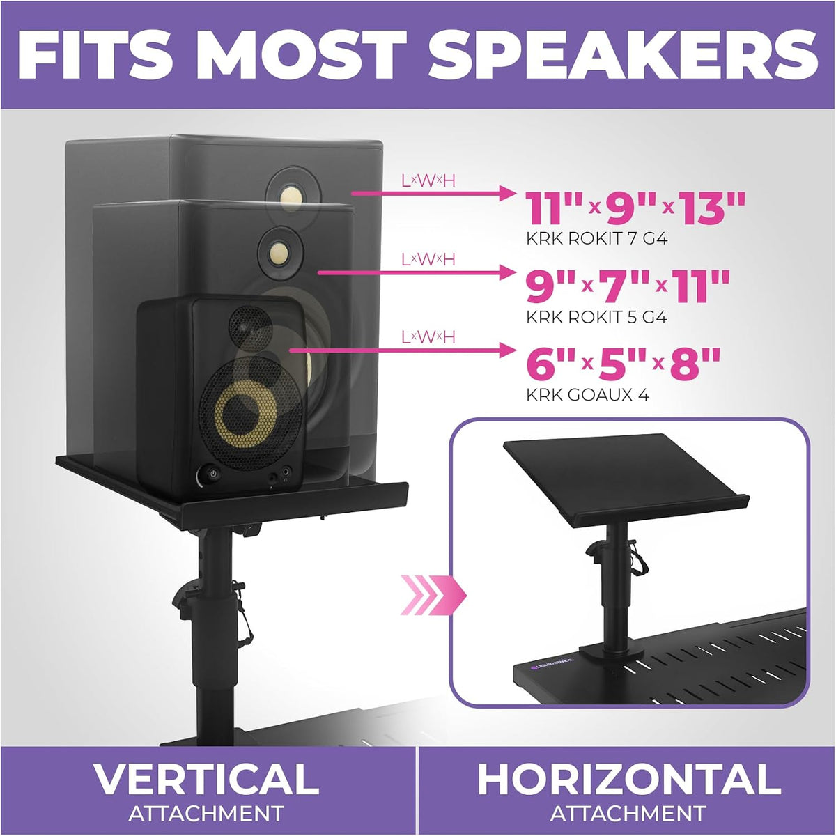 Liquid Stands Studio Monitor Stands - Music Studio Desktop Speaker Stand - 2 ...