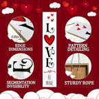 Valentine’s Day Porch Sign 47.2" Wooden “Love Be Mine” Hanging Signs, Romantic - Image 3