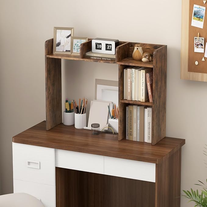 Tangkula Desktop Bookshelf, Countertop Storage Hutch - Image 2