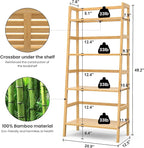 Homykic Bamboo Bookshelf 4-Tier Ladder Shelf, 49.2” Freestanding Open Bookcase - Image 3