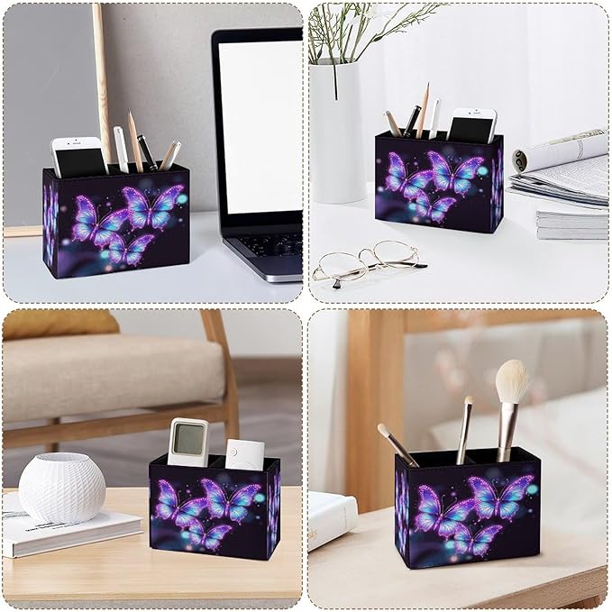Famame Flying Butterflies Purple Pencil Holder - Image 4