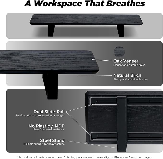 ULTRARM Moodular Wooden Monitor Stand 33.4” Desk Organizer - Image 3