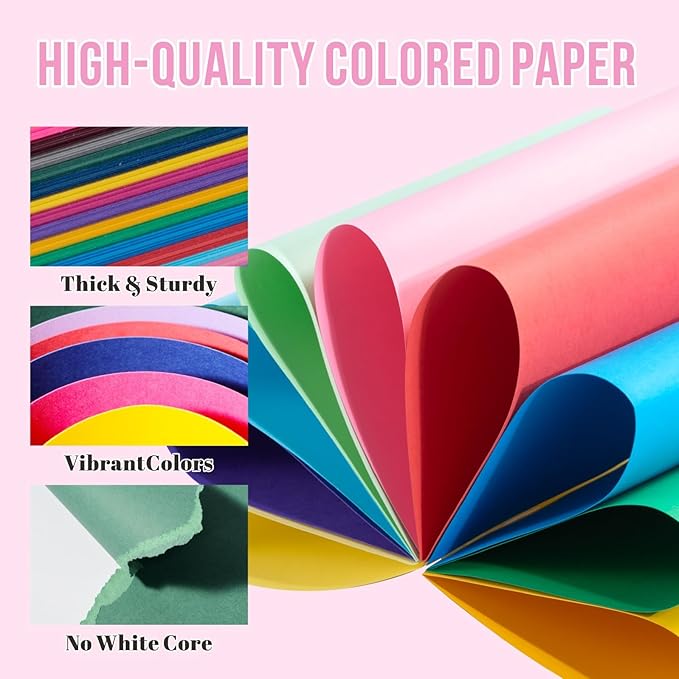 200 Sheets Colored Cardstock 20 Assorted Colors, 65lb/180gsm 8.5" x 11" Card - Image 3