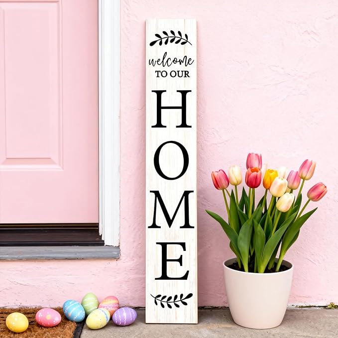Welcome Sign for Front Porch, Farmhouse Vertical Outdoor Porch Decorations for by Unknown