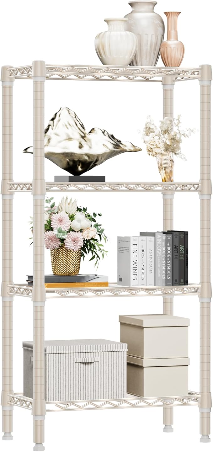 M MZG 1000 lbs 4-Shelf Standing Storage Shelves Heavy Duty Metal Shelving Unit by MEIGAOPLASTICANDMETALHKCOLIMITED