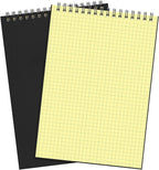 Engrowtic 2 Pack Graph Paper Spiral Notepad A5 Top Wirebound Notepad Grid by Engrowtic