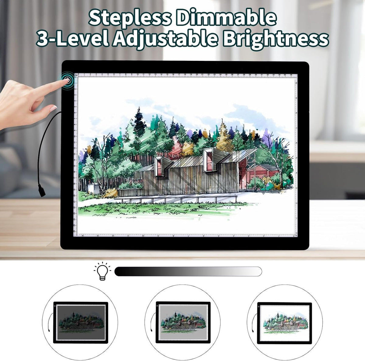 a4 light board for diamond painting - tracing shown in use