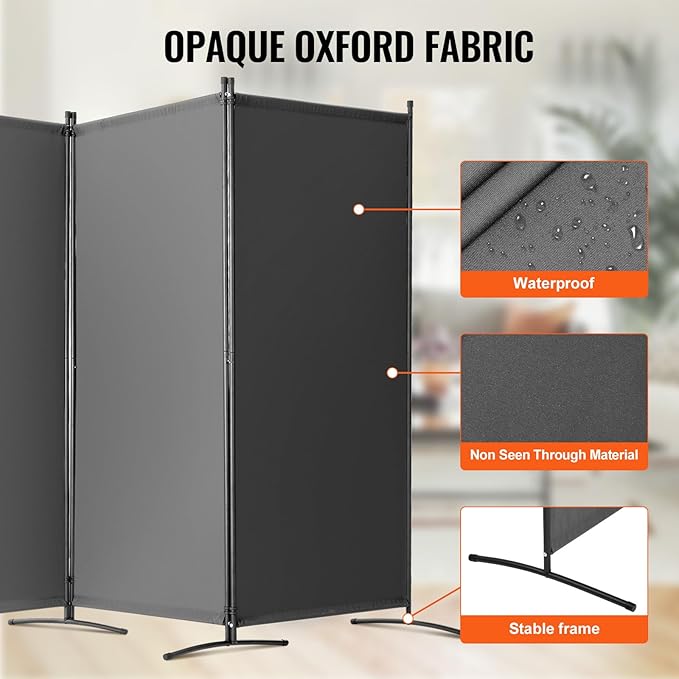 VEVOR Room Dividers, 3 Panel Room Divider, Folding Privacy Screen and Portable - Image 3