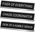 3 Pcs Chaos Coordinator Fixer of Everything Desk of a Humble Genius Funny Desk by SINKAA