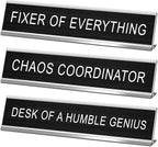 3 Pcs Chaos Coordinator Fixer of Everything Desk of a Humble Genius Funny Desk by SINKAA