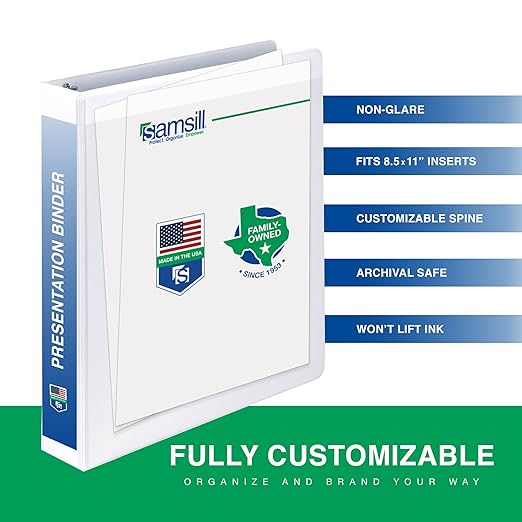 Samsill 3 Inch 3 Ring Binders, Made in USA, Economy Round Ring, 550 Sheet - Image 2