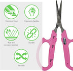 Saboten Stainless Steel Straight Blade Trimming Scissors Pink PT-12 160mm - Image 3